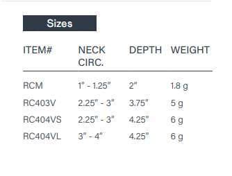 Small Rodent Collar: 2.25"-3" neck; 3.75" depth