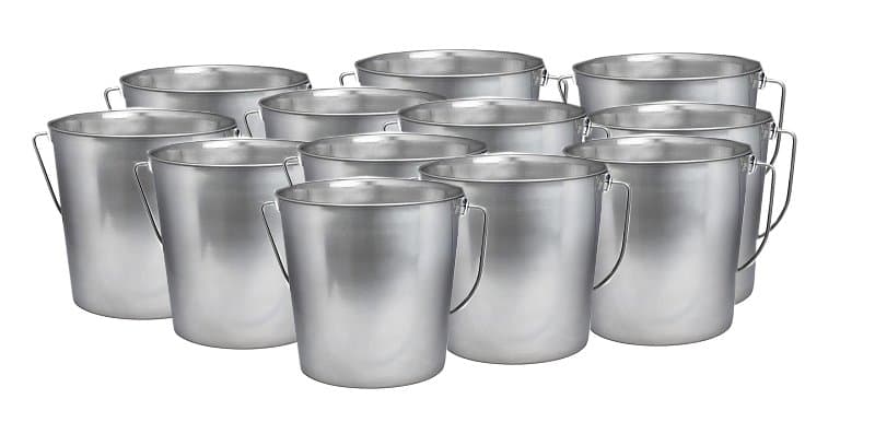 1 Quart Heavy Duty Stainless Steel Pail (12 Pack)