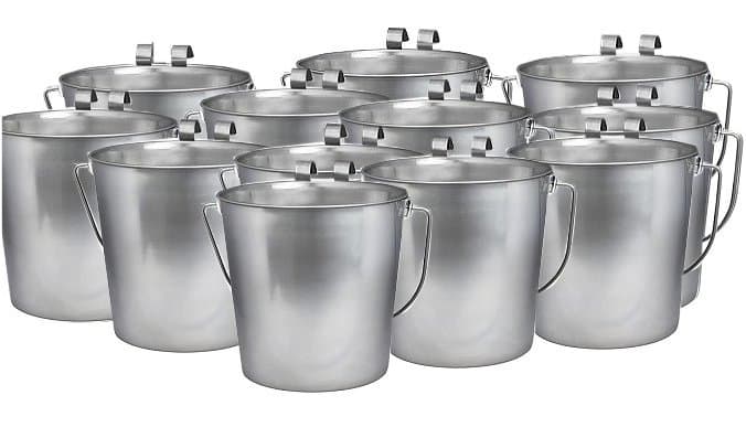 1 Quart Heavy Duty Flat Sided Pail with Hook (12 Pack)