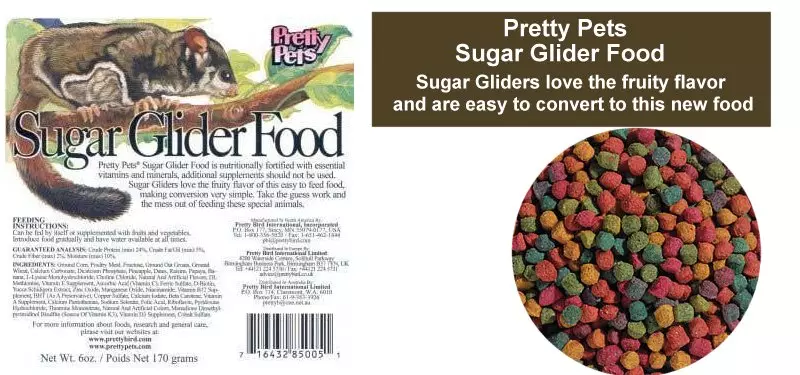 Pretty Pets Sugar Glider Food